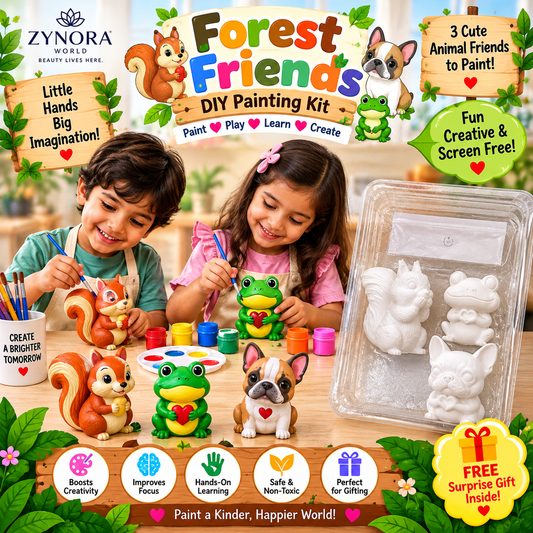 🐿️🐸🐶 Animal Friends DIY Clay Painting Kit 🎨